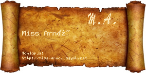 Miss Arnó névjegykártya
